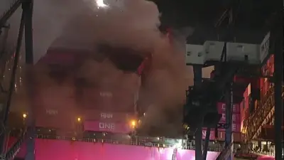 Fire on Los Angeles container ship prompts shelter-in-place order for nearby communities