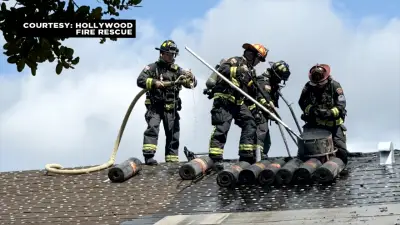 Roof of Hollywood home set ablaze; no injuries reported