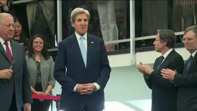 John Kerry receives honorary knighthood from King Charles III