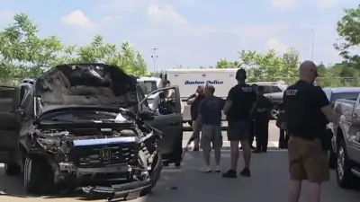 Boston police officer hurt after being dragged by car, driver hit several other cars