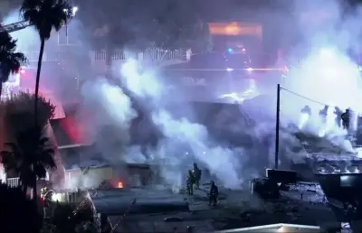 Multiple homes burn in Pacoima fireworks explosion; woman critically injured