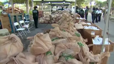 ‘Giving out a whole bunch of love’: Food distribution draws families in need to Gwen Cherry Park ahead of Thanksgiving