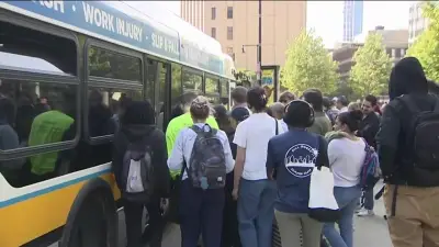‘Yeah, I hate it’: Blue line riders react to shuttle buses still being used after infrastructure upgrades