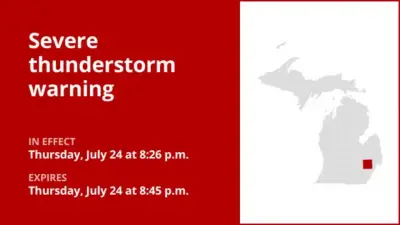 Oakland County, MI Weather Alert: Severe Thunderstorm Warnings Issued in Oakland County – STAY INDOORS