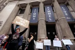Protesters pack Hollywood over 'Jimmy Kimmel Live!' suspension, calling for an end to censorship